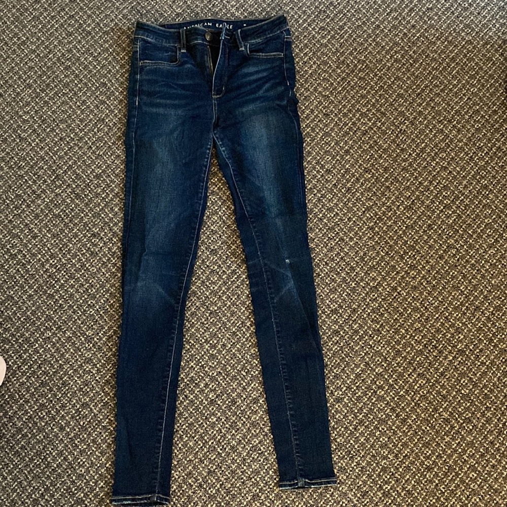 Hi-rise skinning jegging dark wash